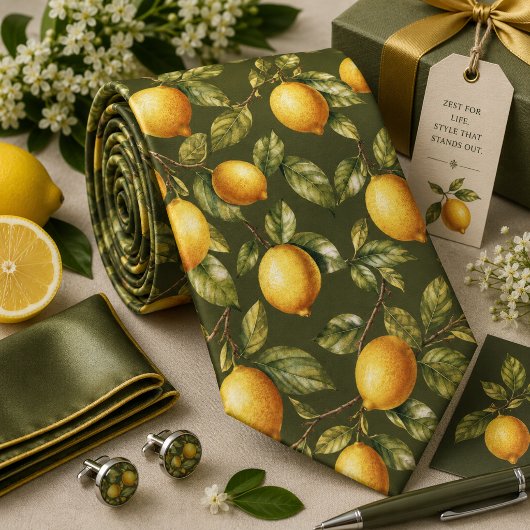 Citrus citroenpatroon stropdas