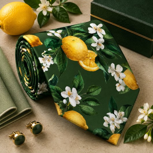 Citrus citroenpatroon stropdas