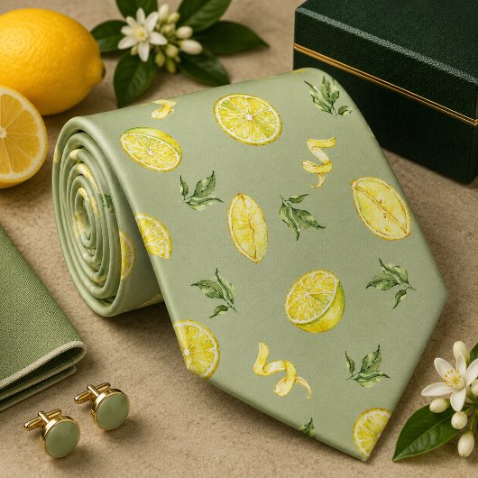 Citrus citroenpatroon stropdas