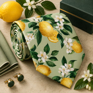 Citrus citroenpatroon stropdas