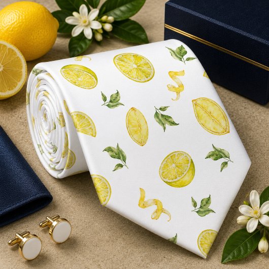 Citrus citroenpatroon stropdas