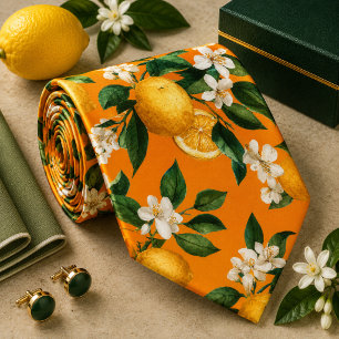 Citrus citroenpatroon stropdas