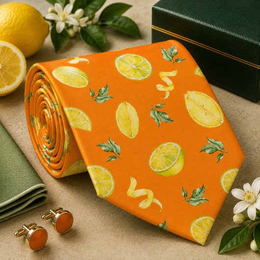 Citrus citroenpatroon stropdas