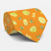 Citrus citroenpatroon stropdas (Opgerold)