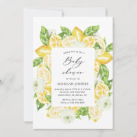 citrus citrus citroen baby shower Uitnodiging