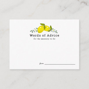 Citrus Citrus Floral Baby shower Advies Kaarten