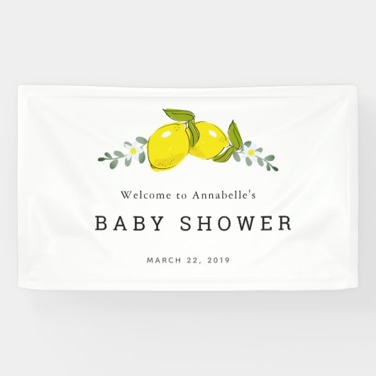Citrus Citrus Floral Baby shower Spandoek (Horizontaal)