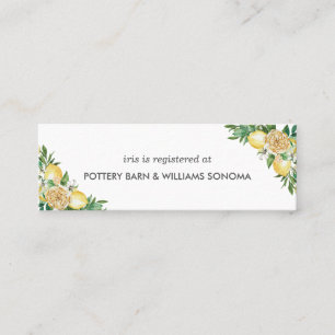 Citrus Citrus Floral Bridal Registry Kaart Mini Mini Visitekaartje