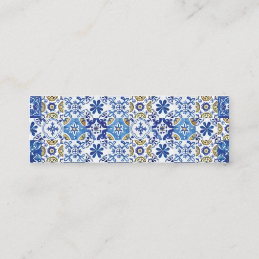 Citrus Citrus Floral Bridal Registry Kaart Mini Mini Visitekaartje (Achterkant)