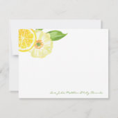 Citrus Citrus Genderneutraal Baby shower Dank u Bedankkaart (Achterkant)