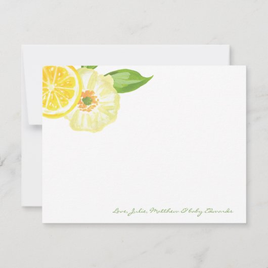 Citrus Citrus Genderneutraal Baby shower Dank u Bedankkaart (Achterkant)