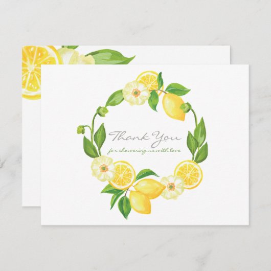 Citrus Citrus Genderneutraal Baby shower Dank u Bedankkaart (Voorkant / Achterkant)