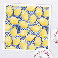 Citrus Citrus Waterverf Blauwe Mediterrane Tegel