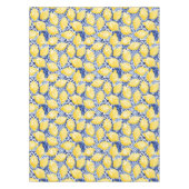 Citrus Citrus Waterverf Blauwe Mediterrane Tegel Tafelkleed (Voorkant)