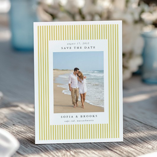 Citrus | Classic Pinstripe Photo Wedding Save The Date