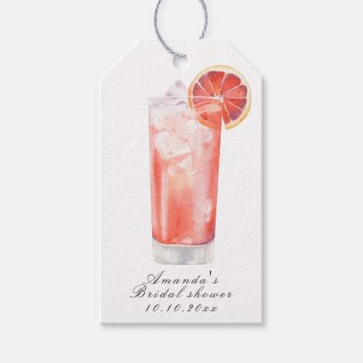 Citrus Cocktail Bruiloftsfeest Cadeaulabel (Voorkant)