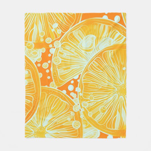 Citrus Cocktail: Sparkling Water Patroon Fleece Deken (Voorkant)