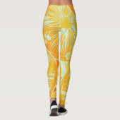 Citrus Cocktail: Sparkling Water Patroon Leggings (Achterkant)