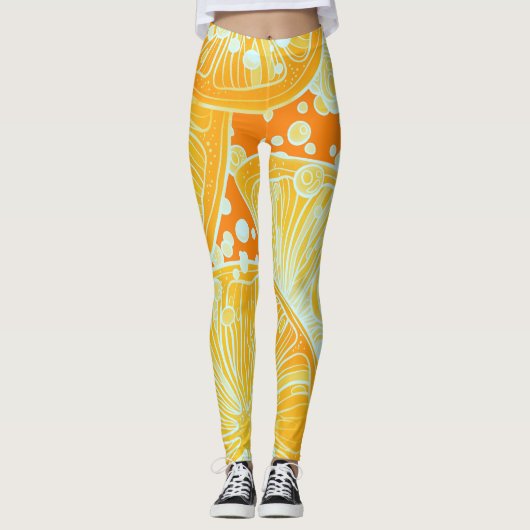 Citrus Cocktail: Sparkling Water Patroon Leggings (Voorkant)