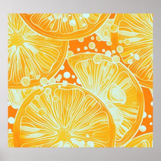 Citrus Cocktail: Sparkling Water Patroon Poster (Voorkant)