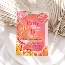 Citrus Cocktail Tropische Disco Boog Verjaardag Kaart