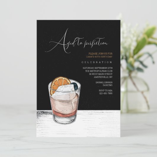 Citrus Cocktail uitnodiging (Staand voorkant)