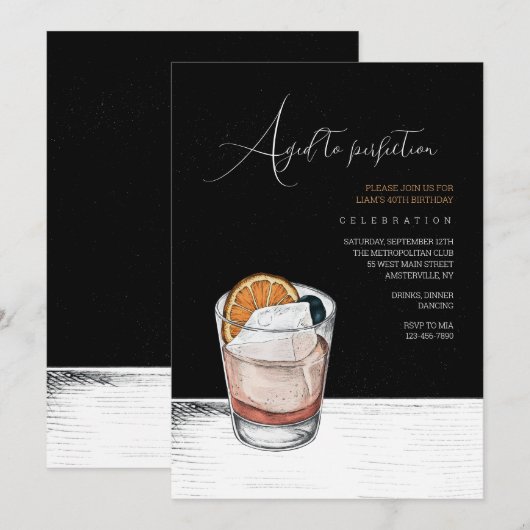 Citrus Cocktail uitnodiging (Voorkant / Achterkant)