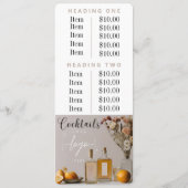 citrus | cocktails | Boho Flowers | Prijsstelling Menu (Voorkant)