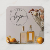 citrus | cocktails | Boho Flowers Vierkante Visitekaartje (Voorkant)