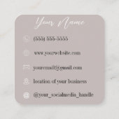 citrus | cocktails | Boho Flowers Vierkante Visitekaartje (Achterkant)