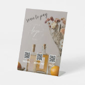citrus | cocktails | QR-code | Betaalteken Reclamebord Met Voetstuk (Voorkant)