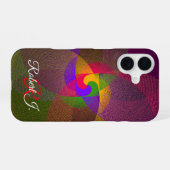 Citrus Color Blend Geometric iPhone 16 Case Hoesje (Achterkant horizontaal)