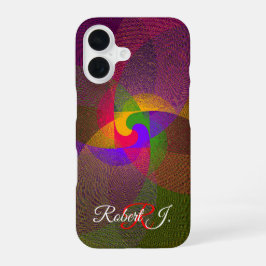 Citrus Color Blend Geometric iPhone 16 Case Hoesje