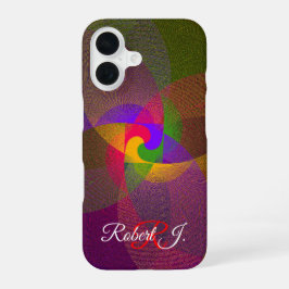Citrus Color Blend Geometric iPhone 16 Case Hoesje