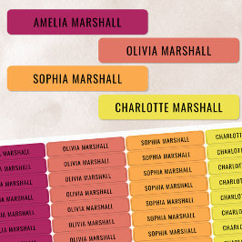 Citrus Color Coded Kinder Waterproof Name Labs Labels