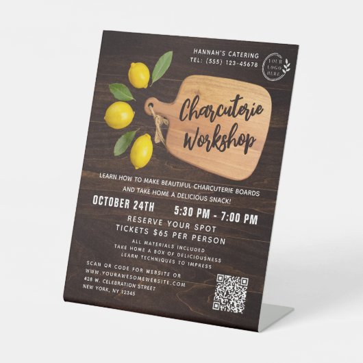 Citrus Cooking Script Reclamebord Met Voetstuk (Voorkant)