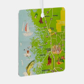 Citrus County Florida Vintage Kaart Ornament (Voorkant Rechts)