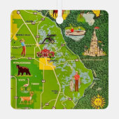 Citrus County Florida Vintage Kaart Ornament (Achterkant)