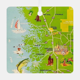 Citrus County Florida Vintage Kaart Ornament