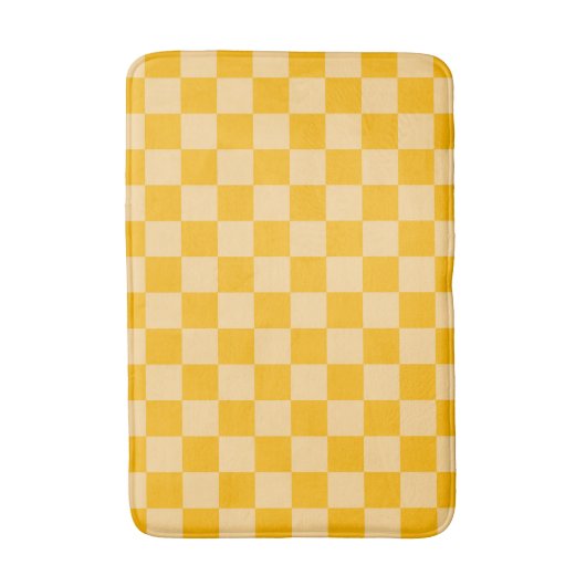 Citrus cream checkered board pattern badmat (Voorkant Verticaal)