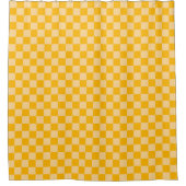 Citrus cream checkered board pattern douchegordijn (Voorkant)
