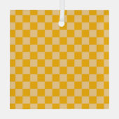 Citrus cream checkered board pattern glas ornament (Achterkant)