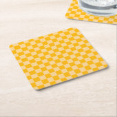 Citrus cream checkered board pattern kartonnen onderzetters (Schuin)