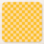 Citrus cream checkered board pattern kartonnen onderzetters (Voorkant)