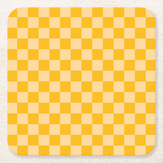 Citrus cream checkered board pattern kartonnen onderzetters (Voorkant)