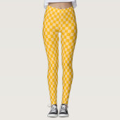Citrus cream checkered board pattern leggings (Voorkant)