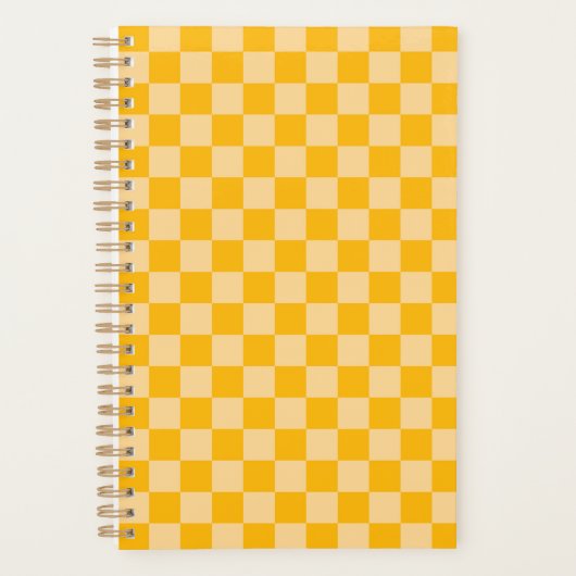 Citrus cream checkered board pattern planner (Voorkant)
