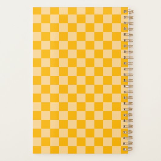 Citrus cream checkered board pattern planner (Achterkant)