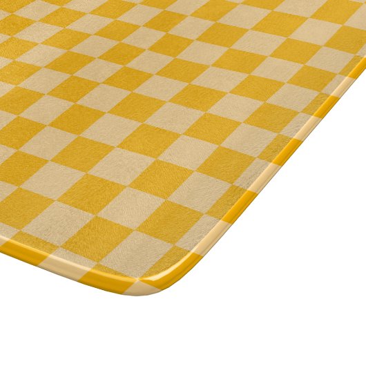 Citrus cream checkered board pattern snijplank (Hoek)