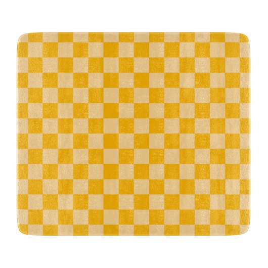Citrus cream checkered board pattern snijplank (Voorkant)